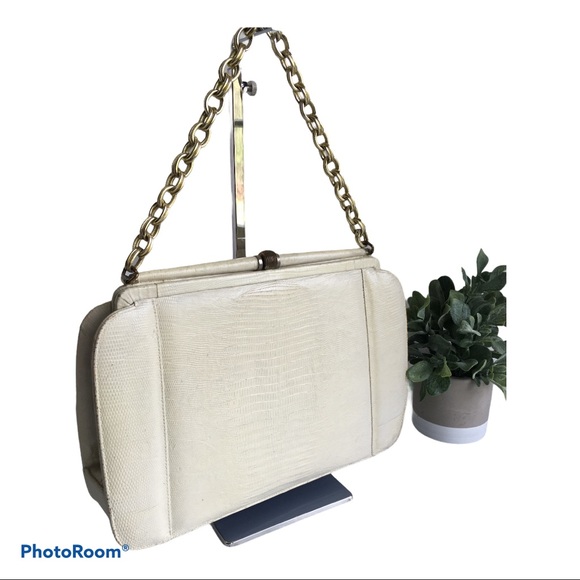 Vintage Creme Lizard Bag - Picture 2 of 11